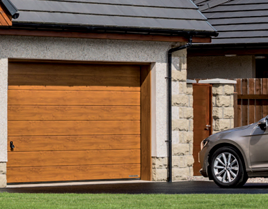 Sectional Garage Door with wood effect finish 